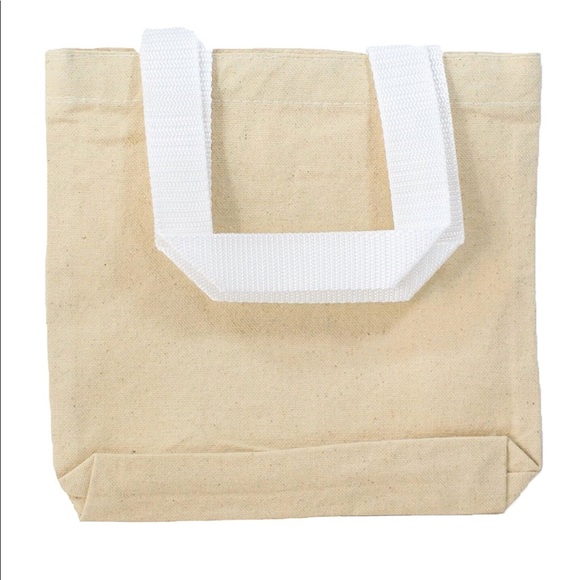 (12 PACK) Heavy Canvas Mini Gift Tote Bags - Picture 1 of 1